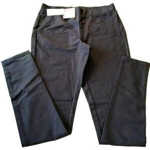 Vivienne Tam Womens Leggings Raquel Ink Navy Cotton Blend Sz M Mid Rise NWT-$68